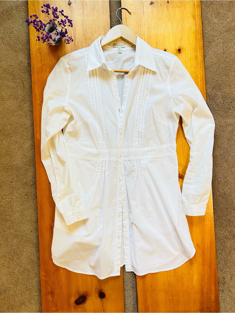 Madison White Button-Down Shirt